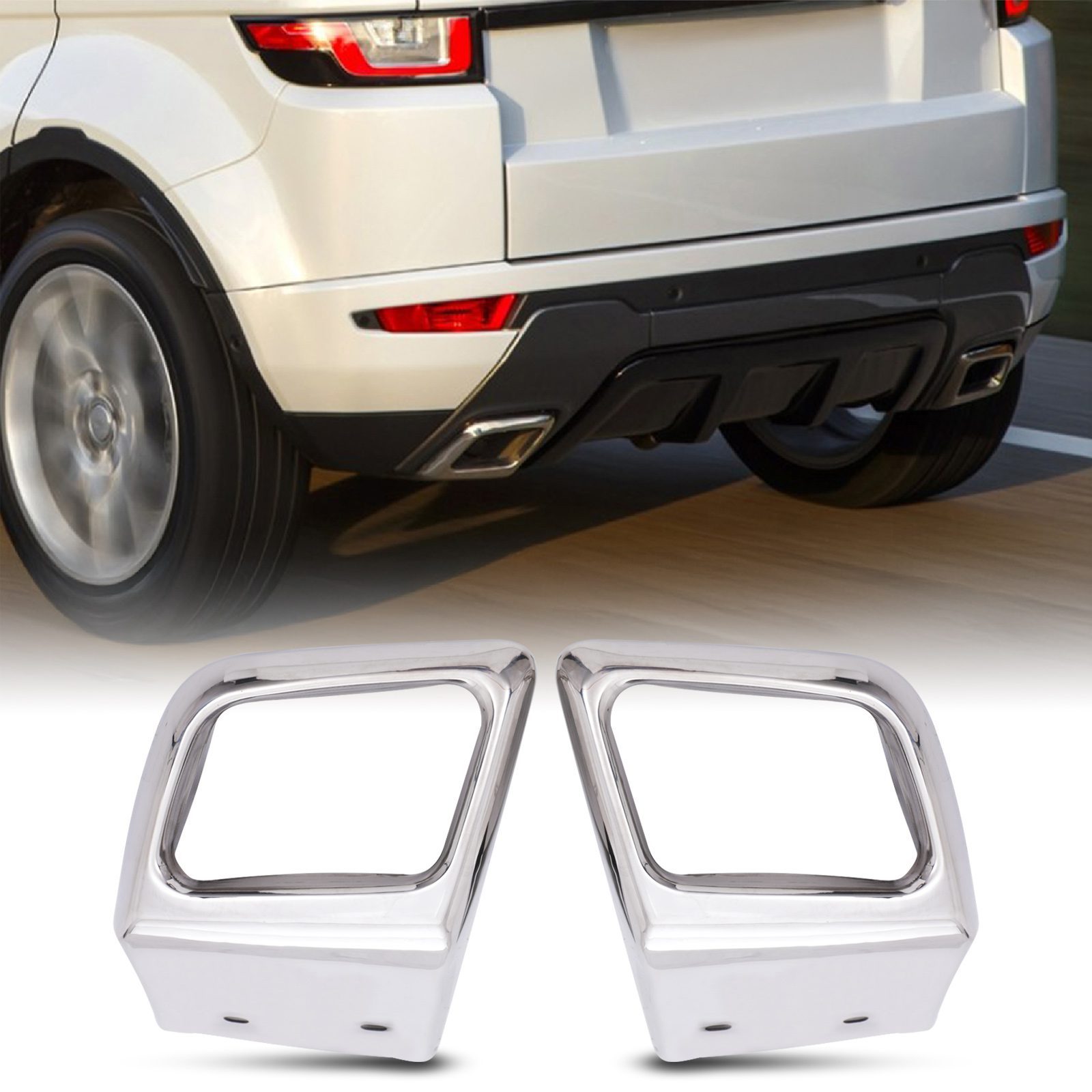 Ornament esapament inox tips Range rover Evoque - trapez P446-L stg 2 RangeRover Evoque Ornament esapament inox tips Range rover Evoque - trapez P446-L stg - imagine 2